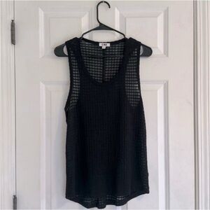 LNA Open Knit Loose Fit Tank in Black  size S